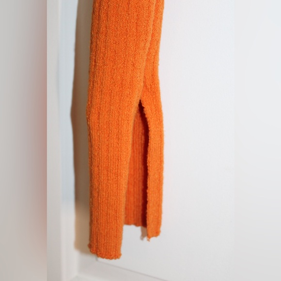 Zara Ribbed Long-Sleeve Cropped Sweater in Bright Orange - Picture 5 of 7